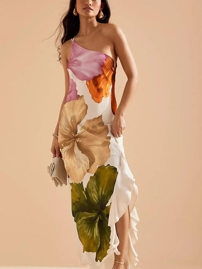 Kira | Resort Vibes Floral One-Shoulder Maxi Dress