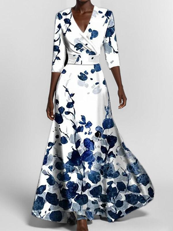 Lea | Seaside Glam Mid-Sleeve Maxi Dress
