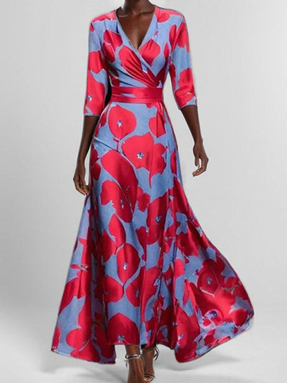 Lea | Seaside Glam Mid-Sleeve Maxi Dress