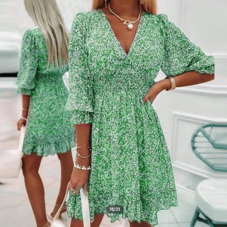 Thessaly™ | Elegant Floral Maxi Dress-