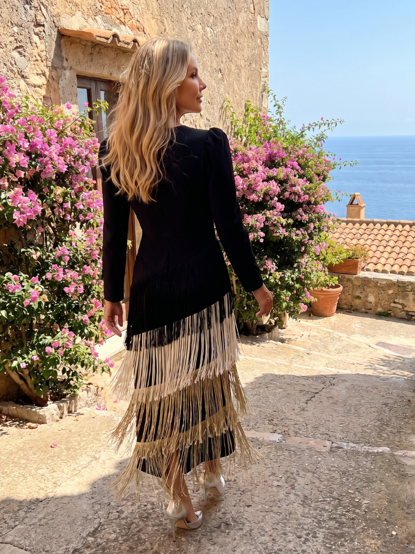 GENEVIEVE | Fringe Midi Dress