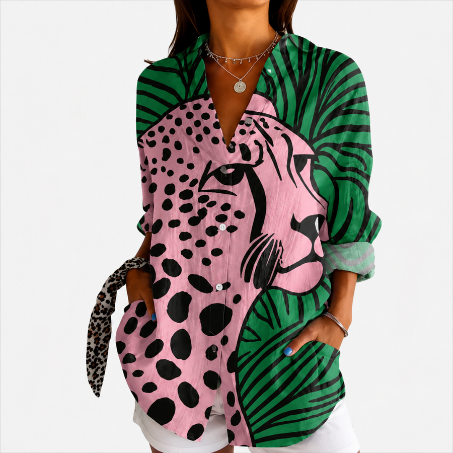 Lori | Artistic Leopard Blouse