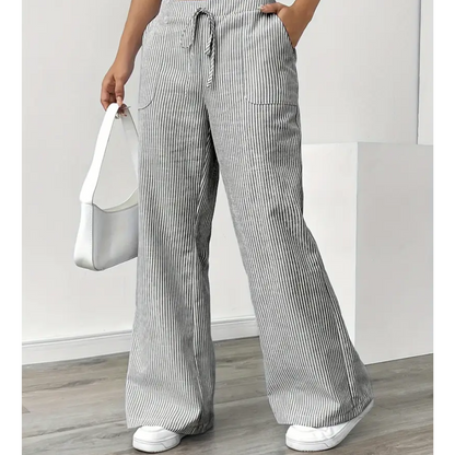 Amber | Striped Pants with Pockets
