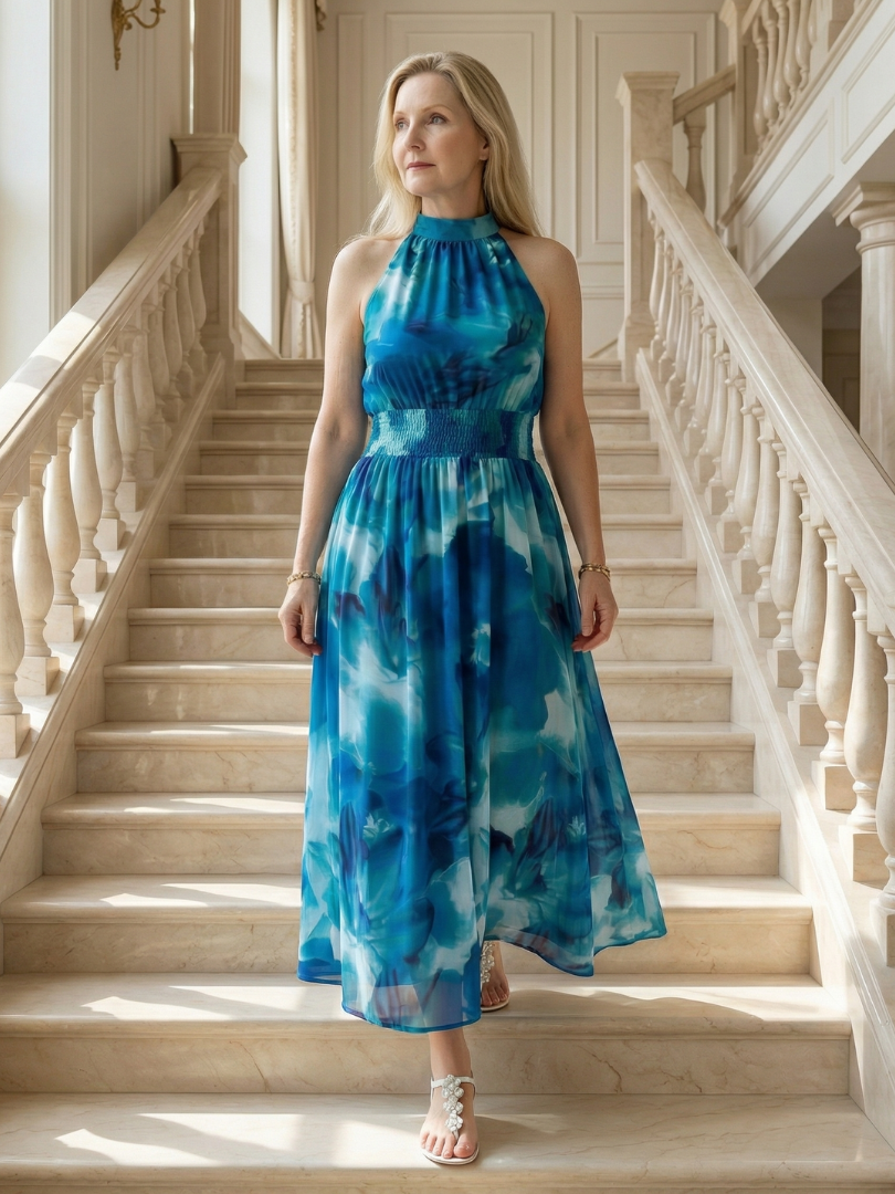SYLIN | Halter Midi Dress