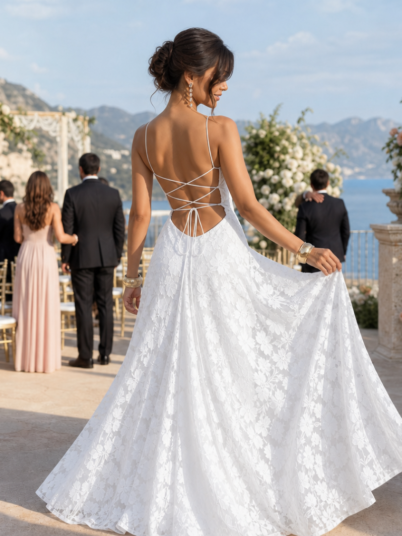 Valenne | Spaghetti Strap Full Lace Maxi Dress