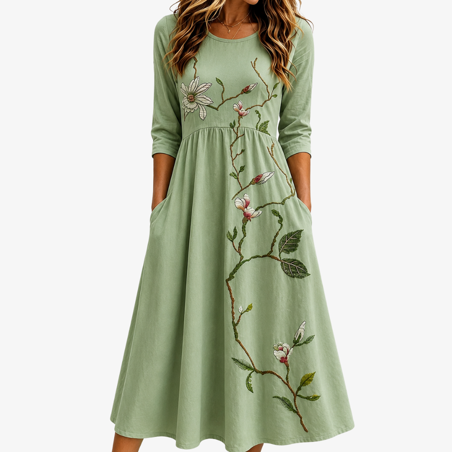 Sage Willow Bloom Midi Dress - women's midi dress