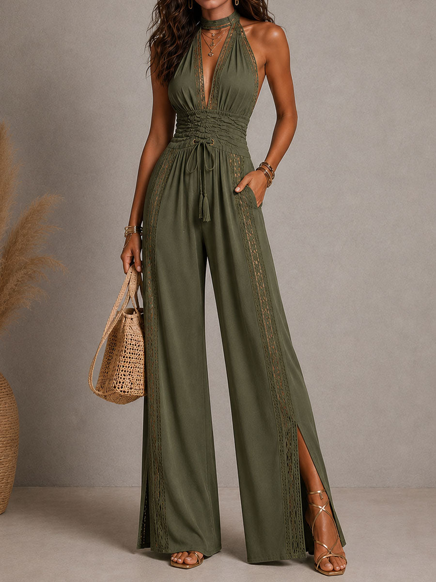 Elegant Boho Wide-Leg Jumpsuit