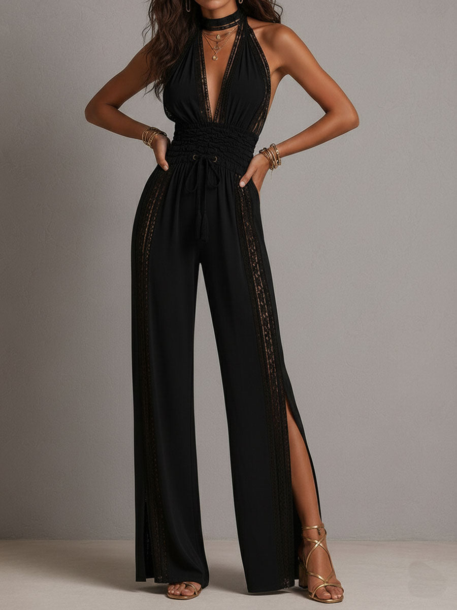 Elegant Boho Wide-Leg Jumpsuit