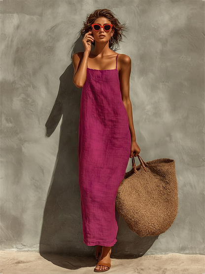 Square-Neck Spaghetti Strap Dress