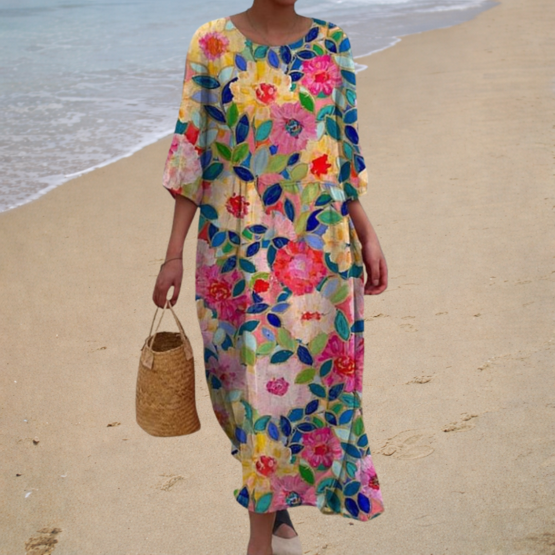 Aurélie | Vibrant Floral Maxi Dress - women's dress