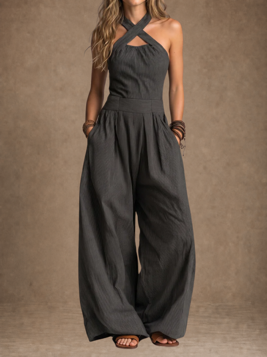 Bianca | Elegant Cross-Neck Jumpsuit