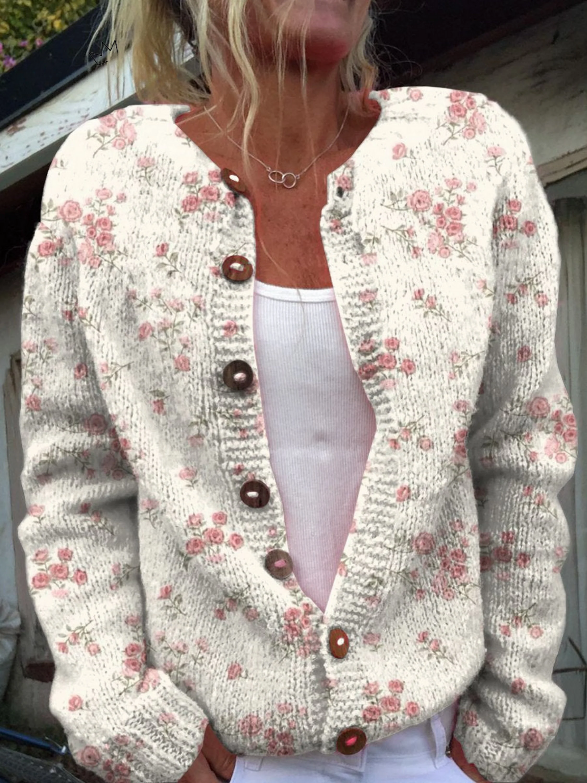 Evanthea | Vintage Floral Knit Cardigan Sweater