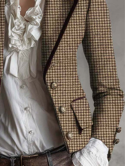 Serena | Vintage Houndstooth Tailored Blazer