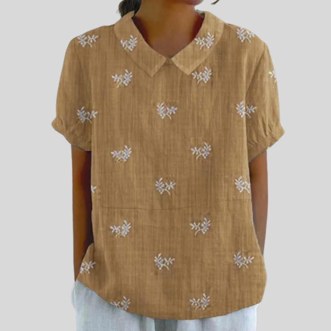 Geneviève | Subtle Embroidered Blouse - women's blouse
