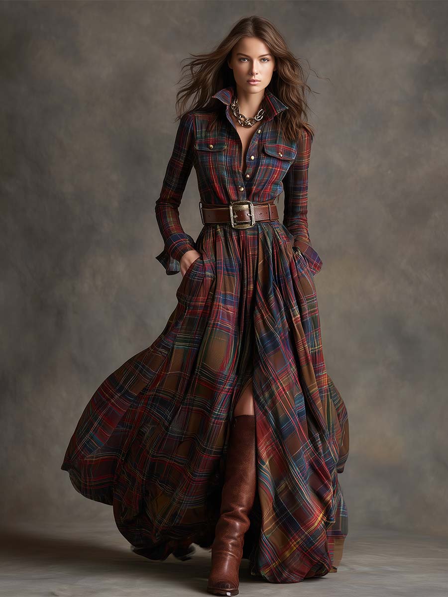 Elena | Plaid Shirt Dress