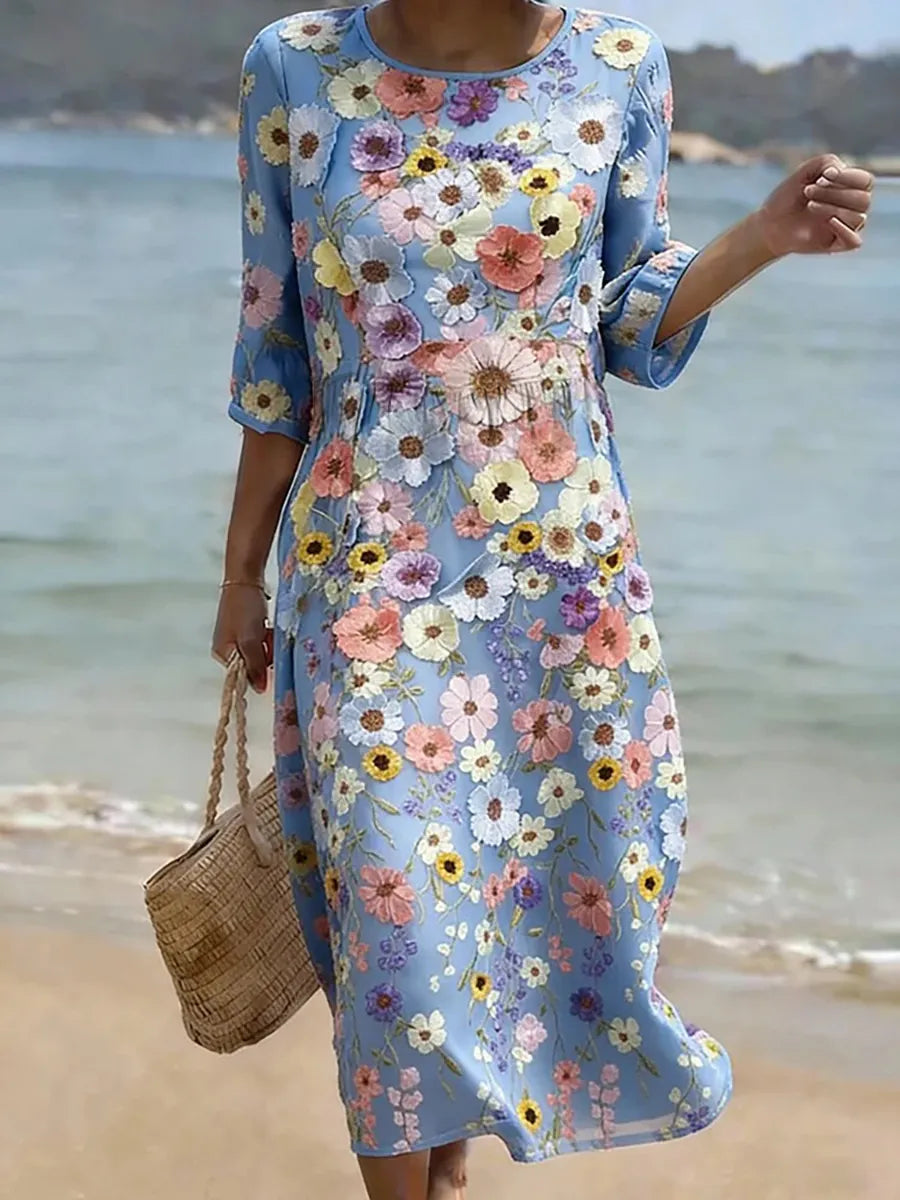 Brooke | Elegant Floral Midi Dress