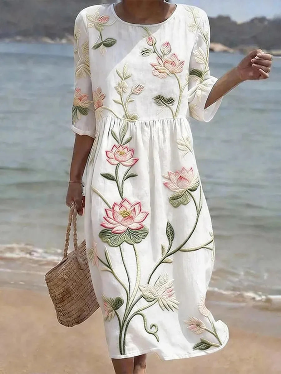 Chloe | Elegant Floral Midi Dress