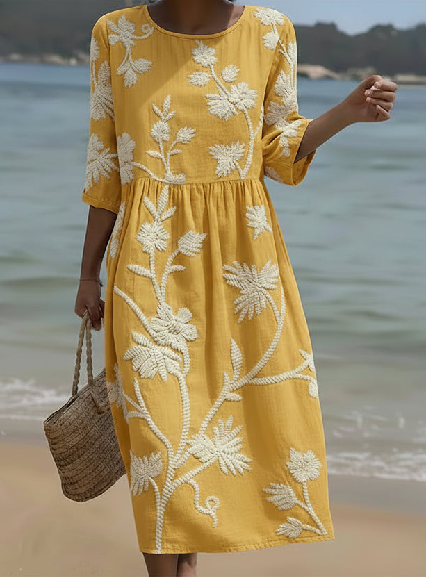 Lauren | Elegant Floral Midi Dress