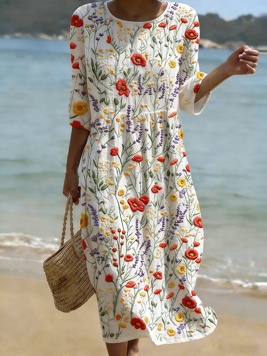 Nicole | Elegant Floral Midi Dress