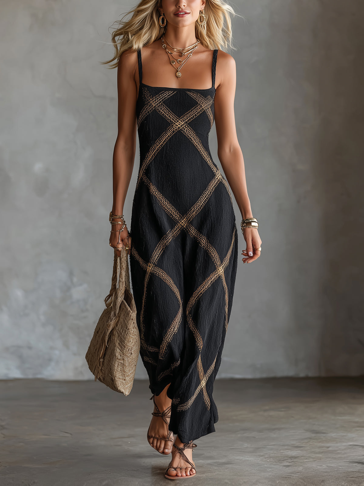 Paulia | Geometric Maxi Dress
