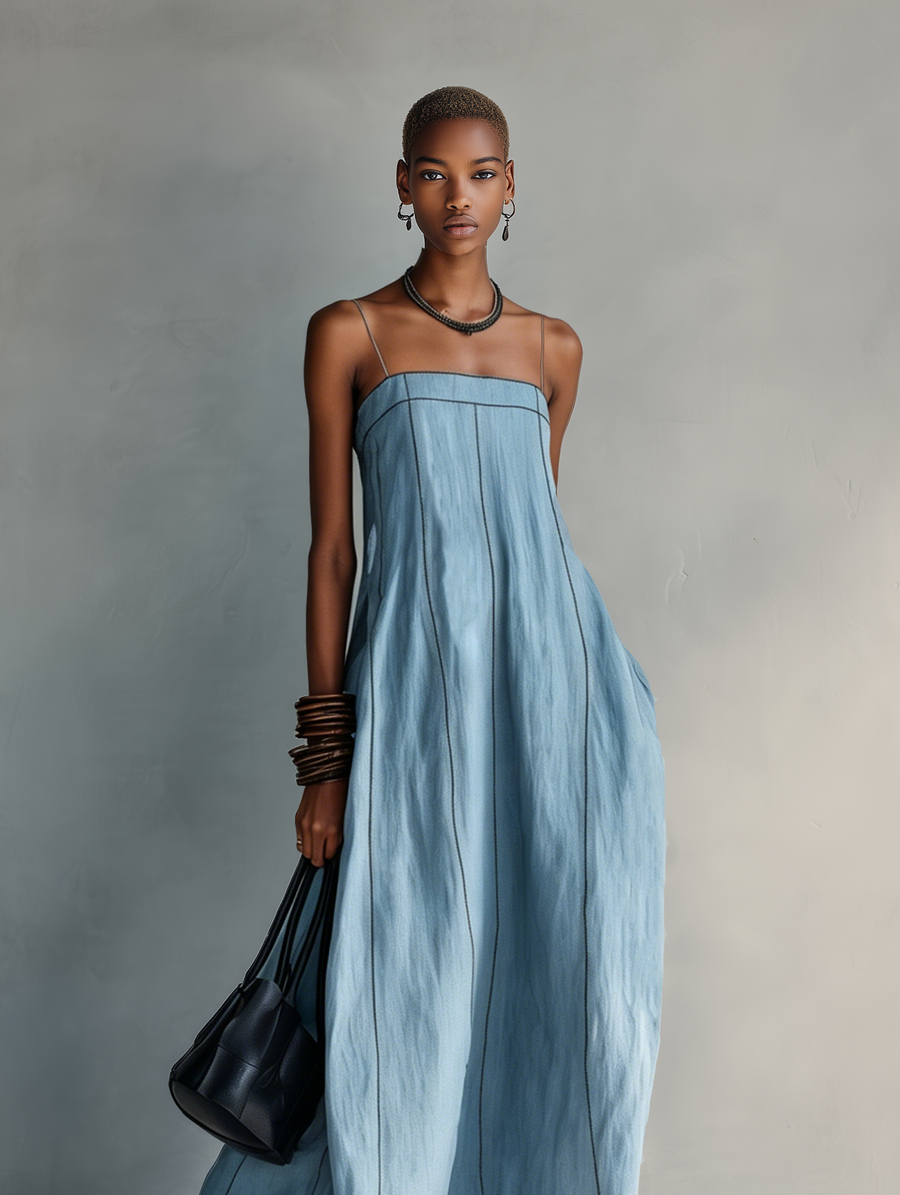 Antonia | Blue Cold Shoulder Maxi Dress