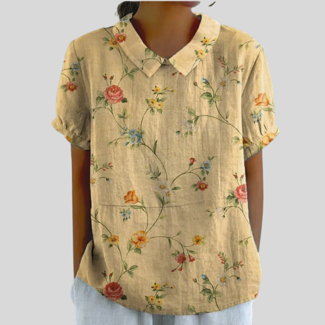 Margot | Vintage Floral Blouse - women's blouse