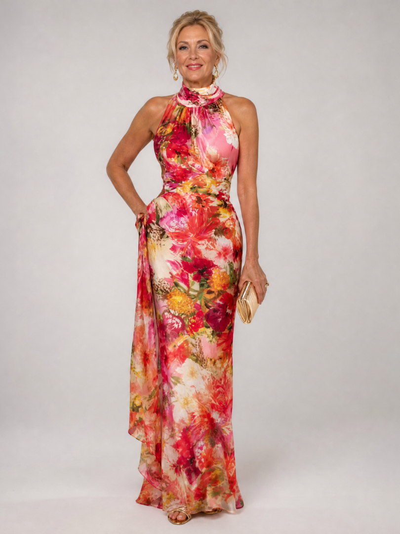 ELISABETTA | Floral Halter Maxi Dress
