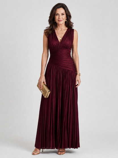 LEMAR | Sleeveless V-Neck Midi Dress