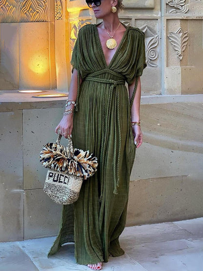 Elena | Draped Kimono Cover-Up Maxi Dress