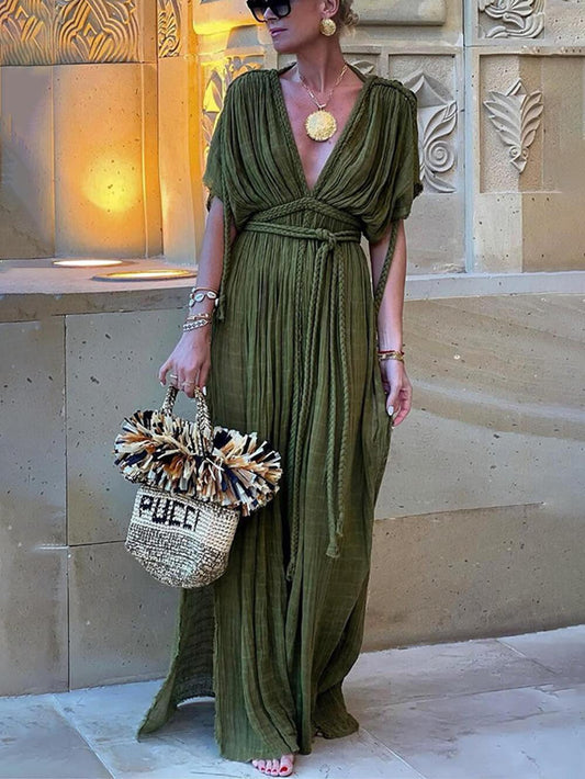 Elena | Draped Kimono Cover-Up Maxi Dress