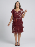 Ella | Composed Abstract Knee Length Dress