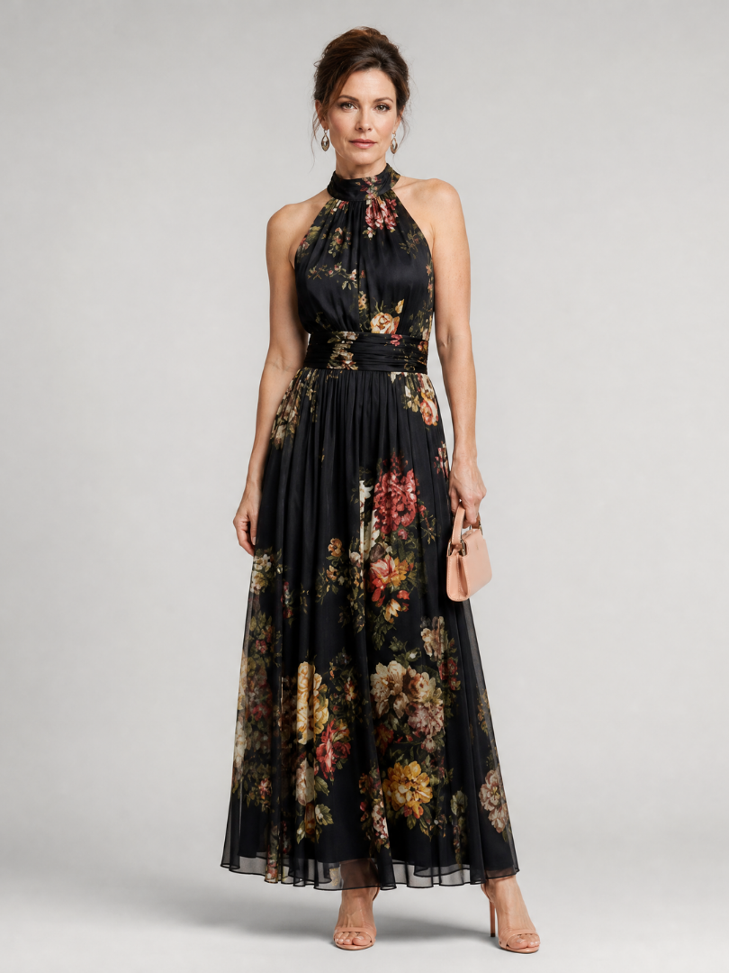 SIOR | Floral Halter Midi Dress