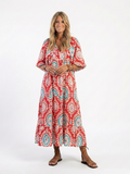 Zaria | Paisley V-Neck Short-Sleeve Midi Dress