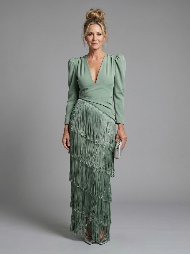 GENEVIEVE | Fringe Midi Dress