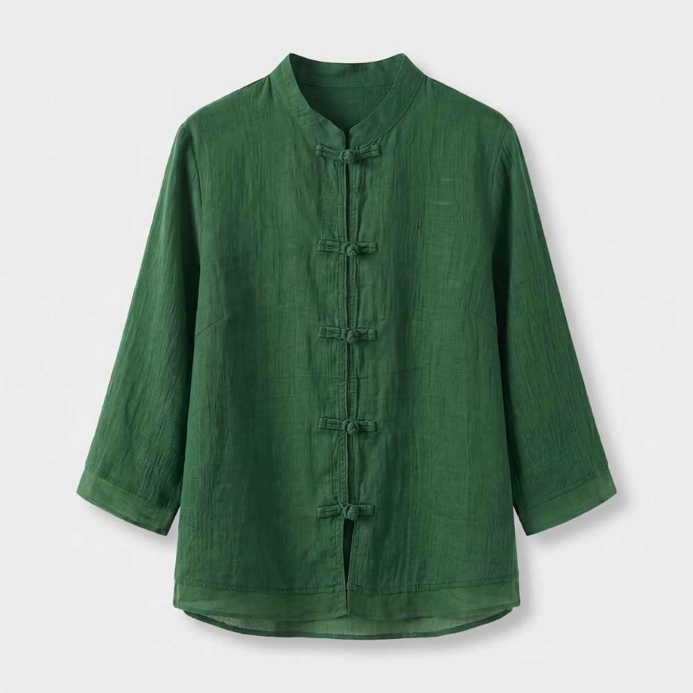 Gerda | Frog Button Casual Blouse