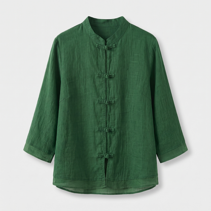 Gerda | Frog Button Casual Blouse
