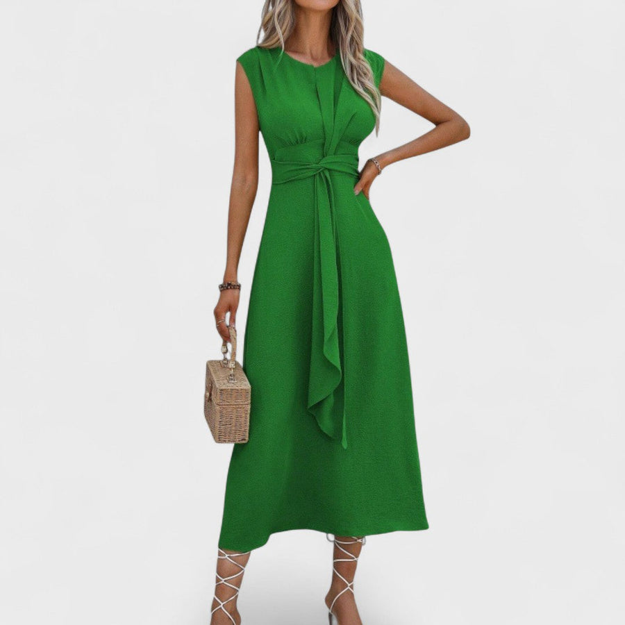 Andrea | Elegant Sleeveless Round-Neck Maxi Dress - women's dress