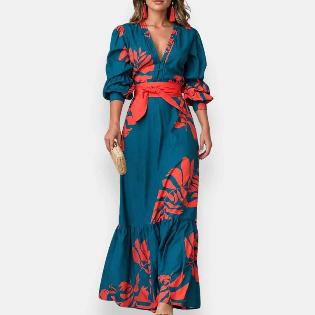 Nancy | Tropical Floral Maxi Dress