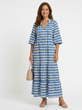 Elodie | Diamond-Print Ruffle-Hem Dress