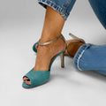 Roksana | Turquoise Gold Stiletto Sandals