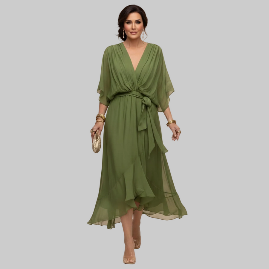Sofija | Feminine Belted Dress - women's dress
