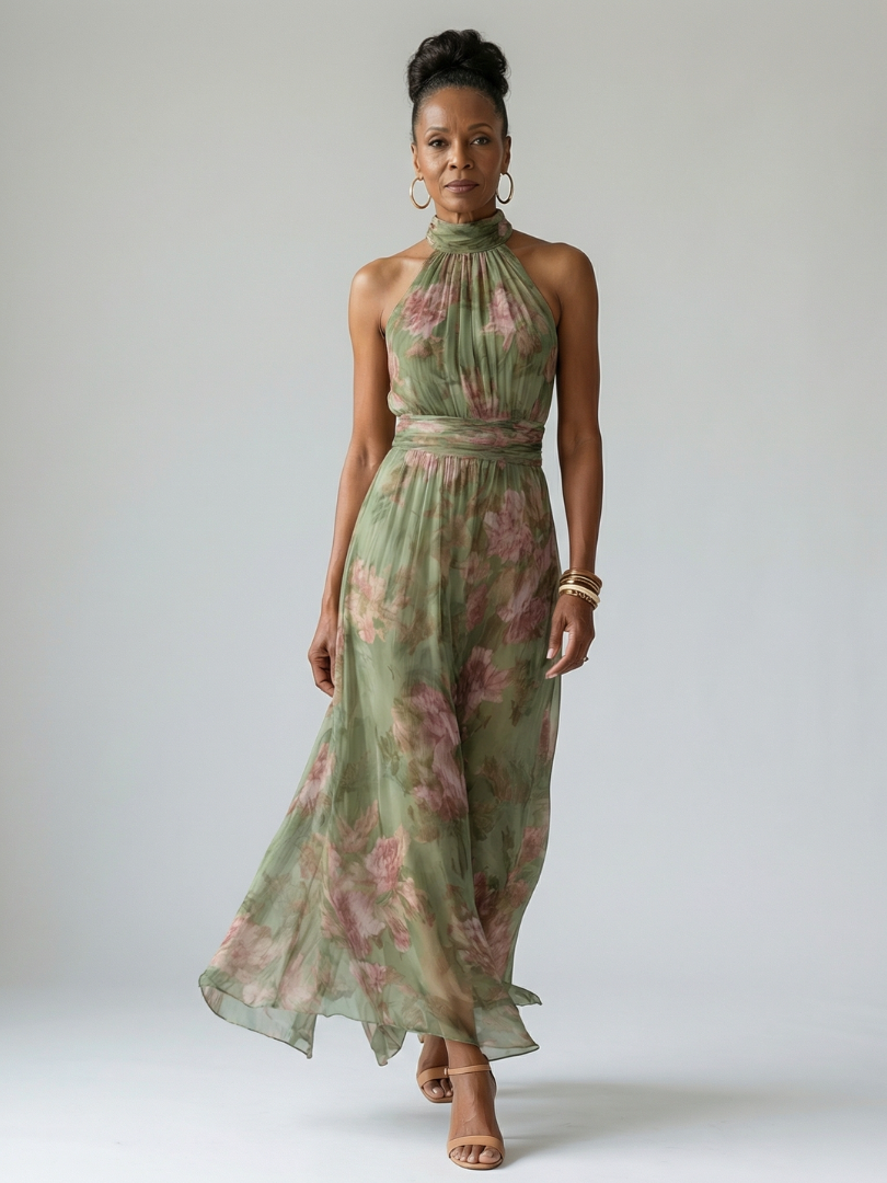 MIRELLE | Ruffle Halter Dress