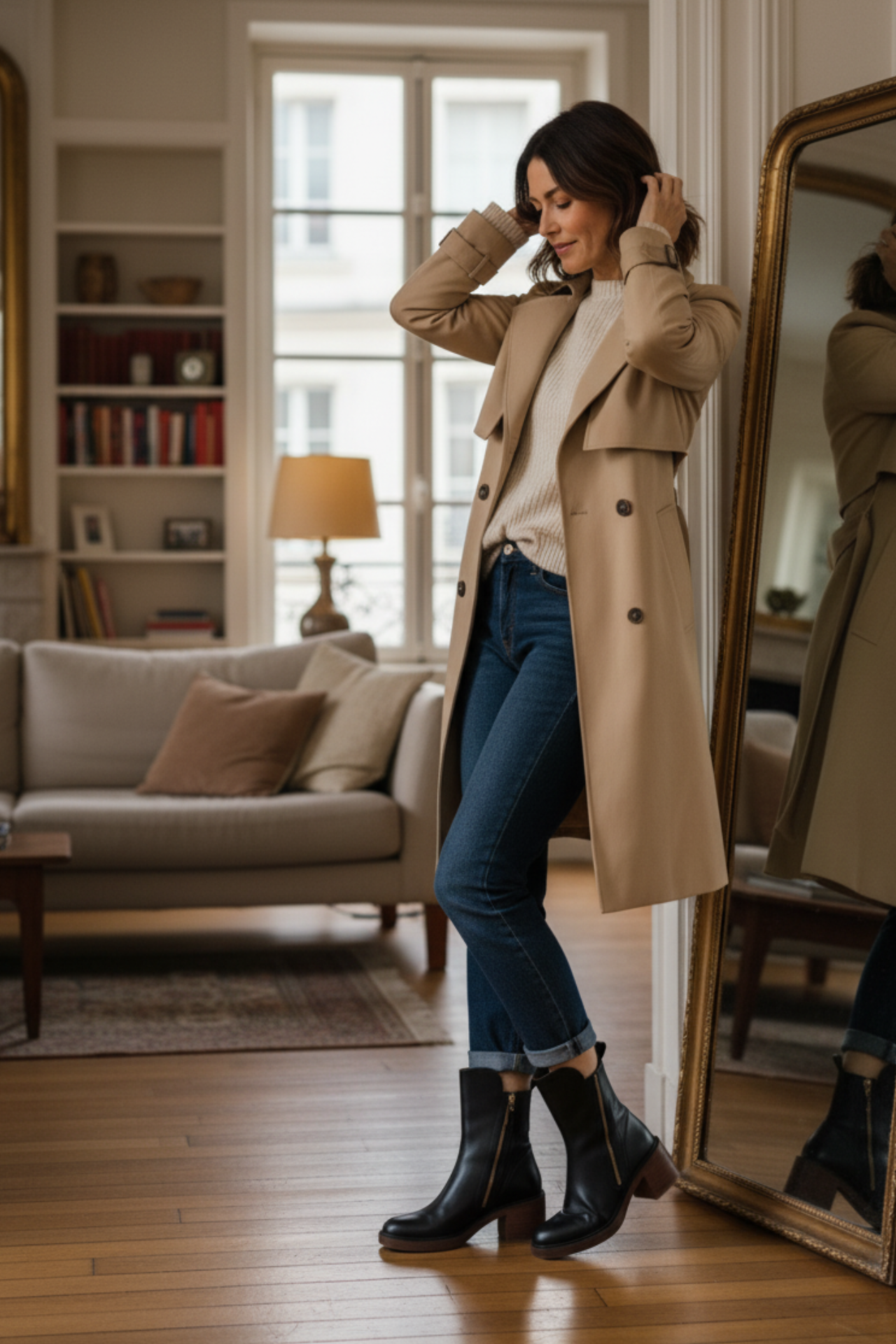Valorine | Timeless Black Leather Boots with a Comfortable Heel
