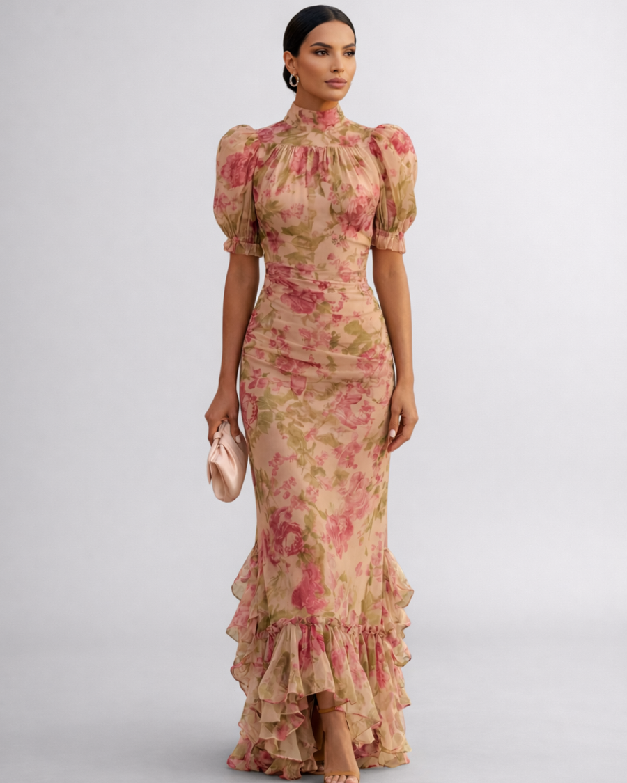 Rosario | Floral Chiffon Maxi Dress
