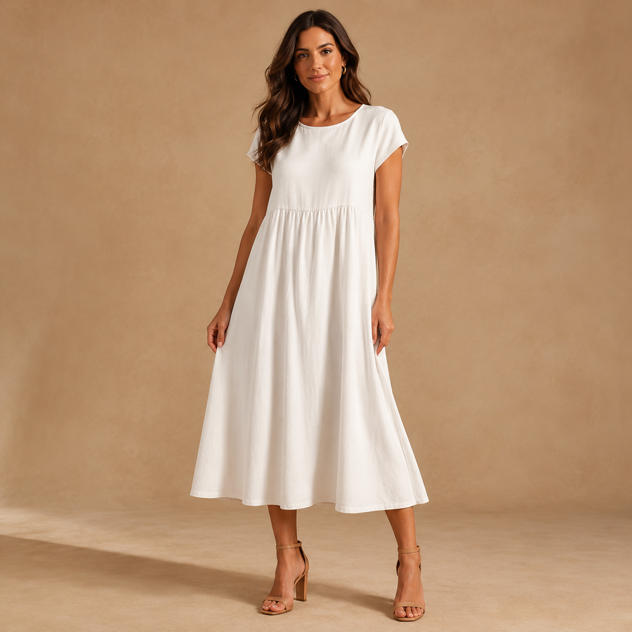 GABRIELLE  | Timeless Elegance Fluid Midi Dress