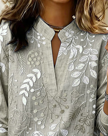 Lauren | Blouse Pastel Floral V-Neck