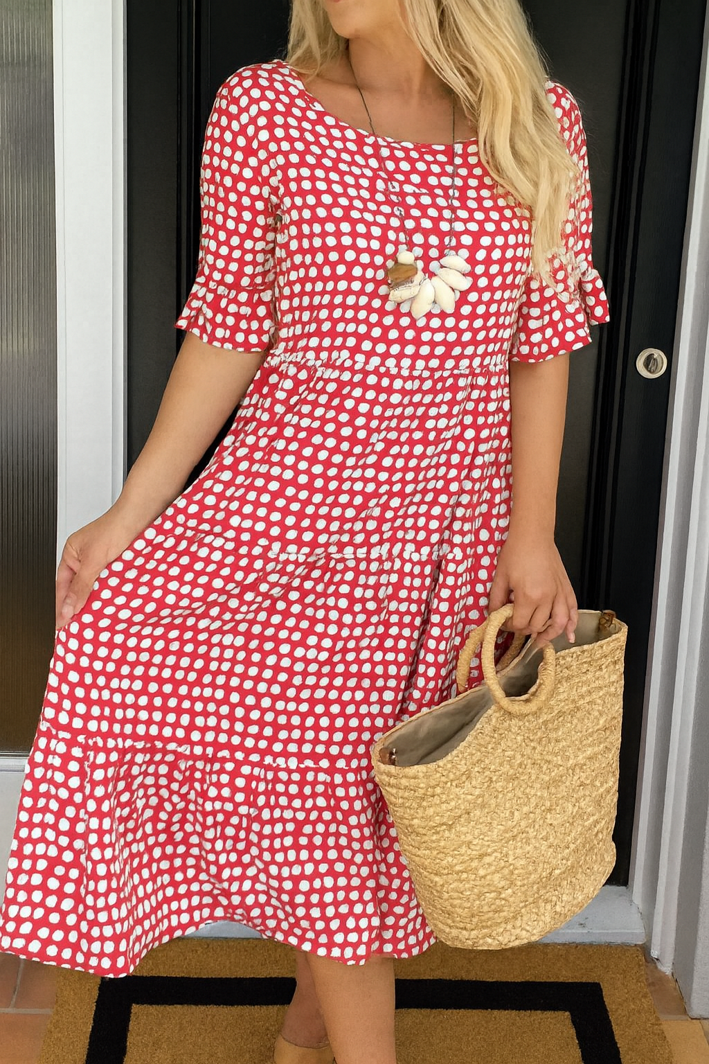 Bianca | Short-Sleeve Midi Dress