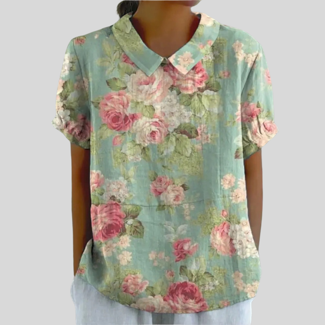 Brigitte | Floral Vintage Blouse - women's blouse