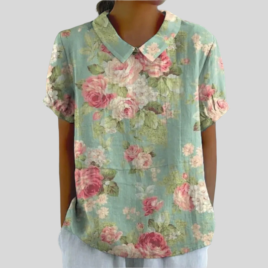 Brigitte | Floral Vintage Blouse - women's blouse