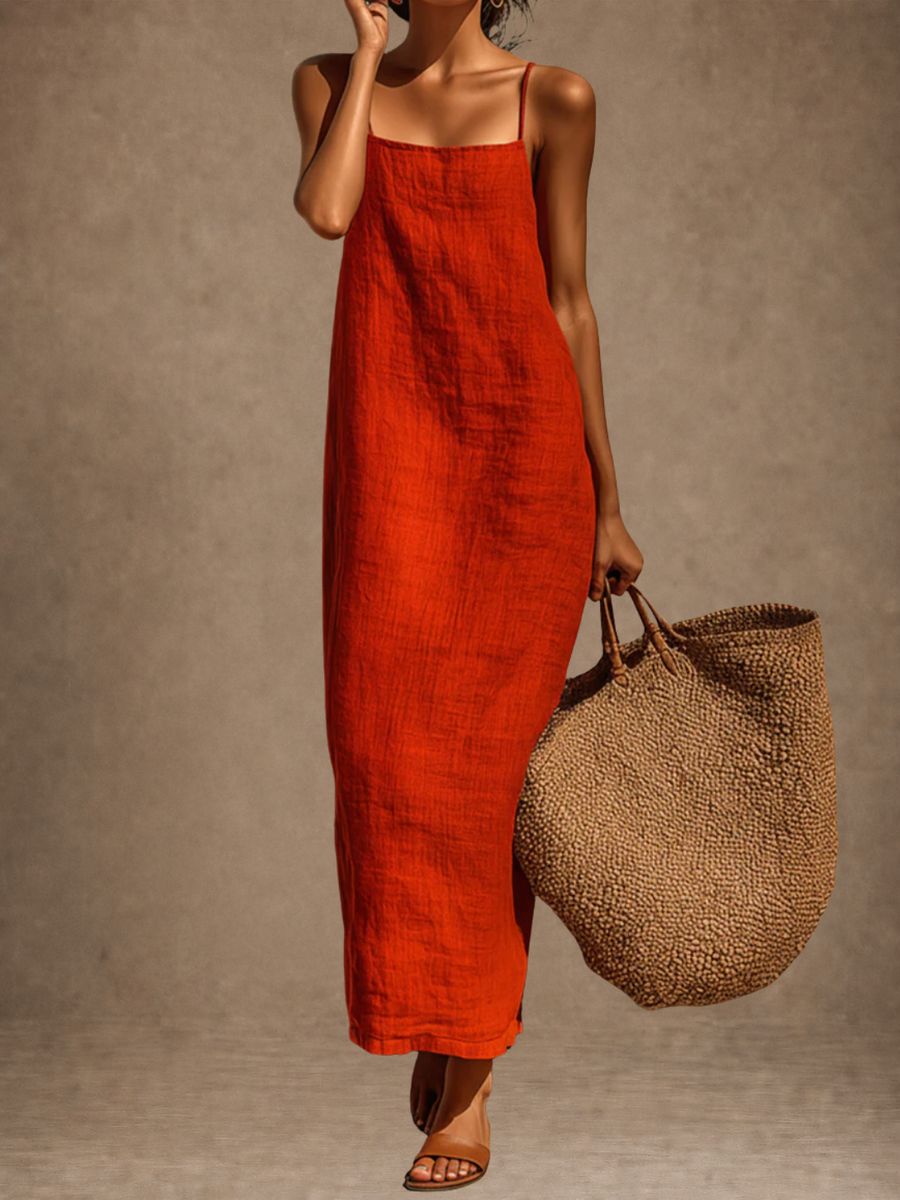 Square-Neck Spaghetti Strap Dress
